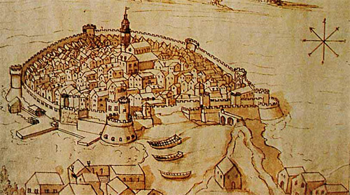 old drawing of korcula